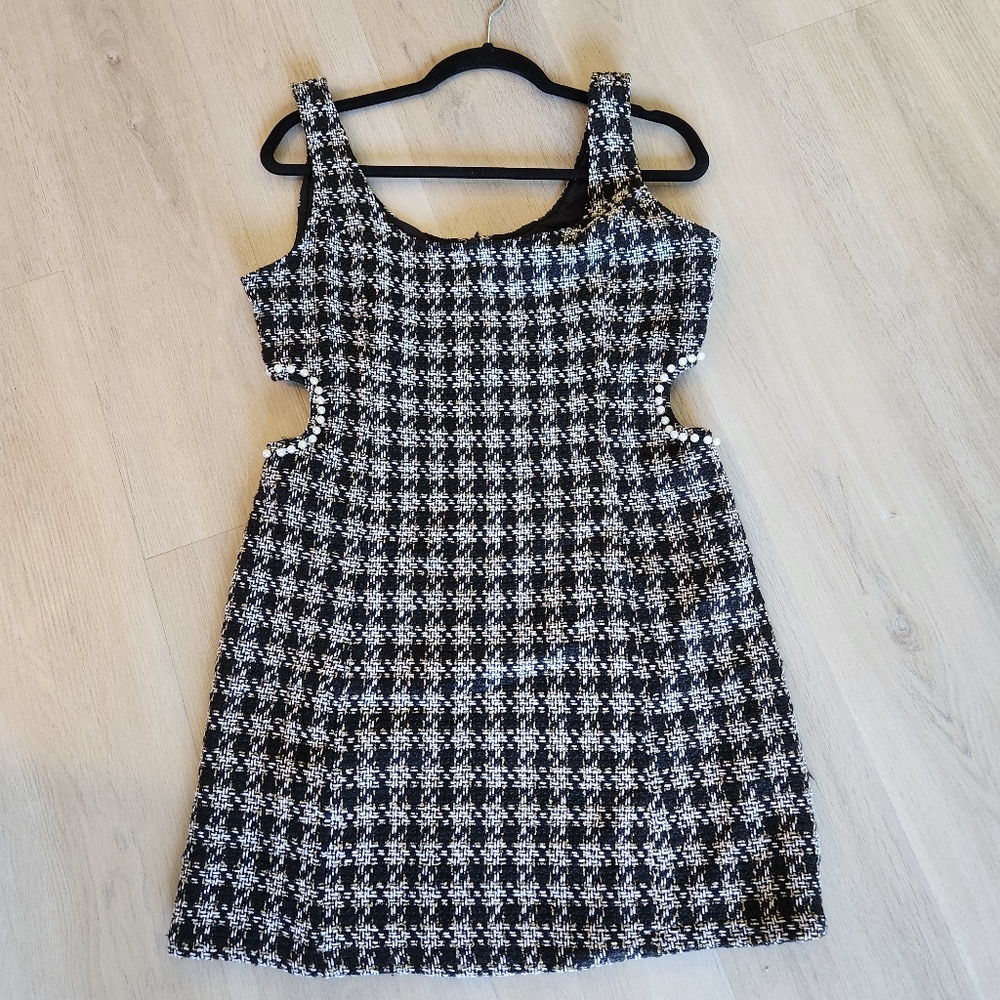 Aqua Open Plaid Dress